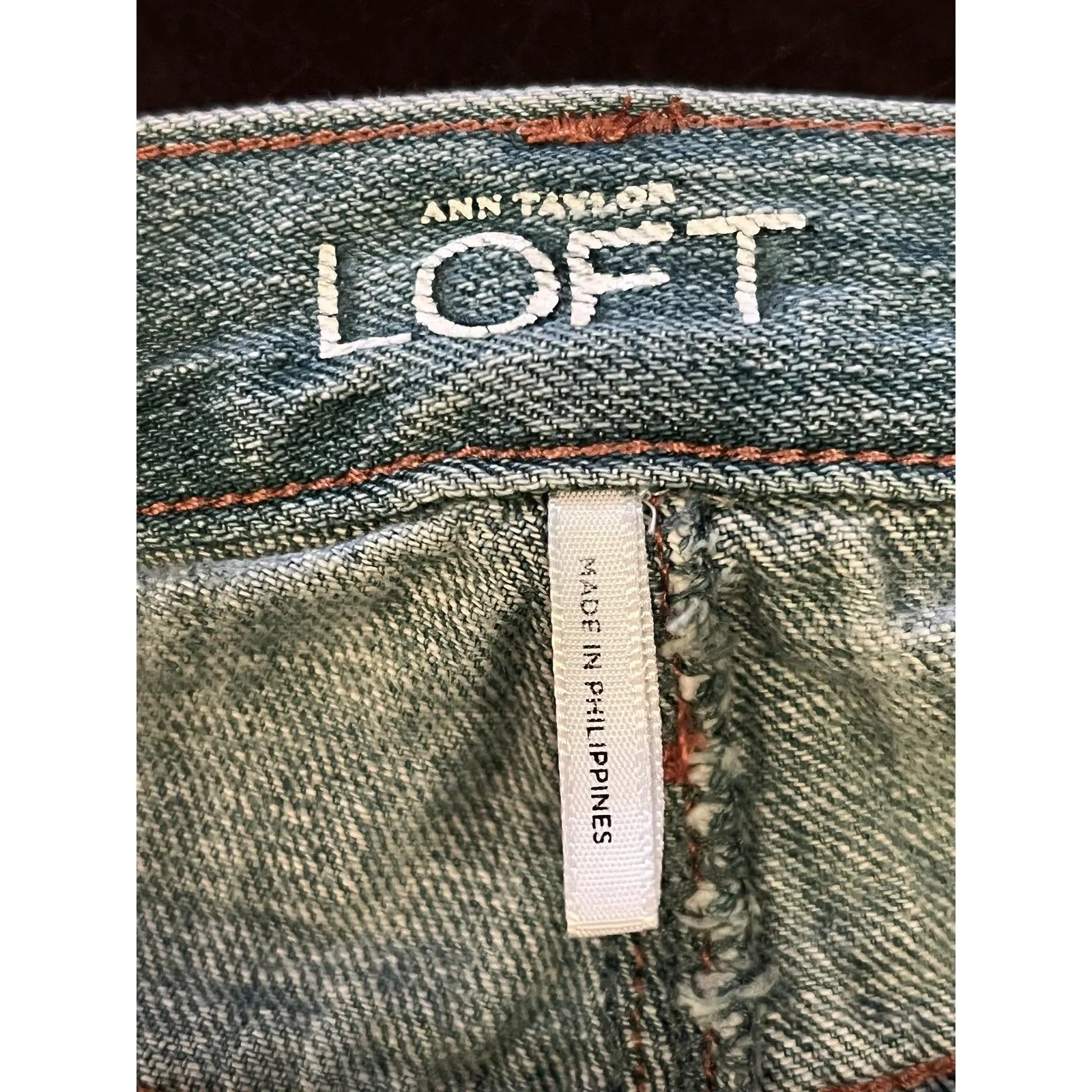 LOFT Jeans Womens 2 26 Light Wash Blue Boyfriend Distressed Patchwork Raw Hem - Image 8