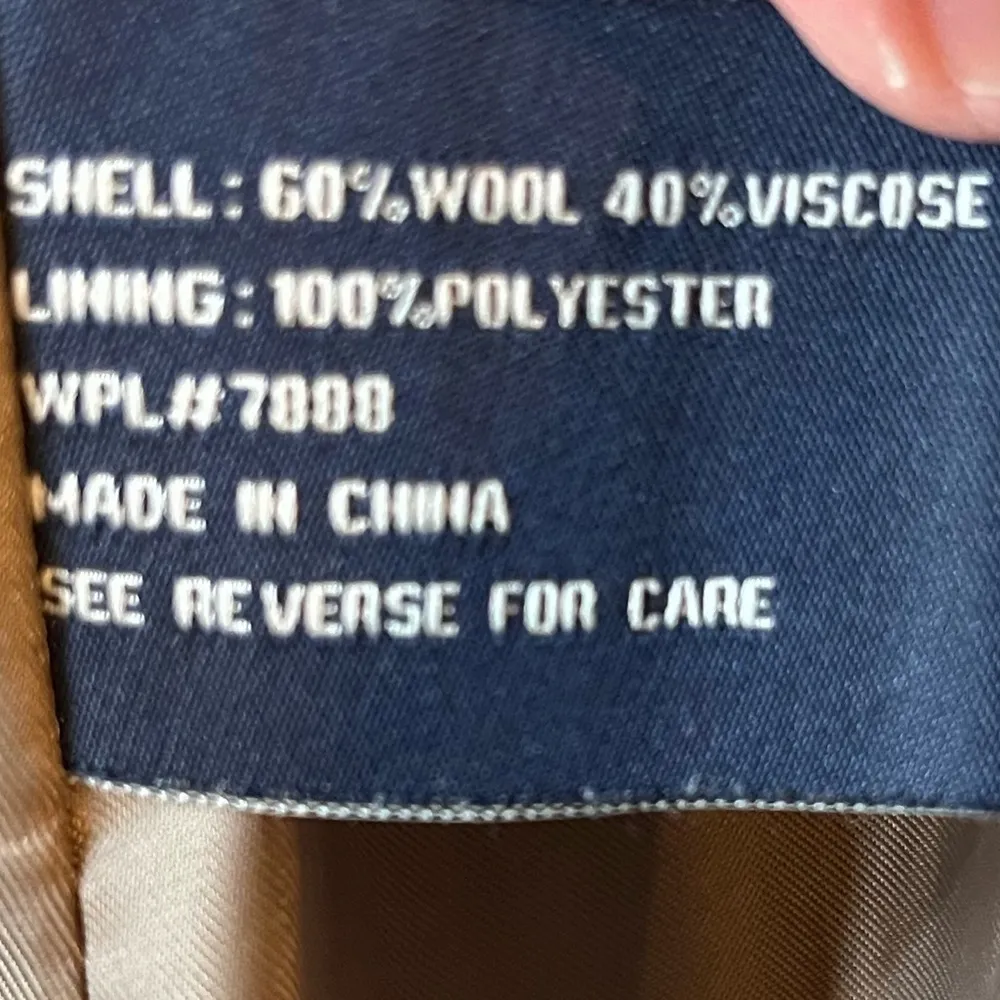 AK  Wool Pea Coat Camel Winter Long - Image 8