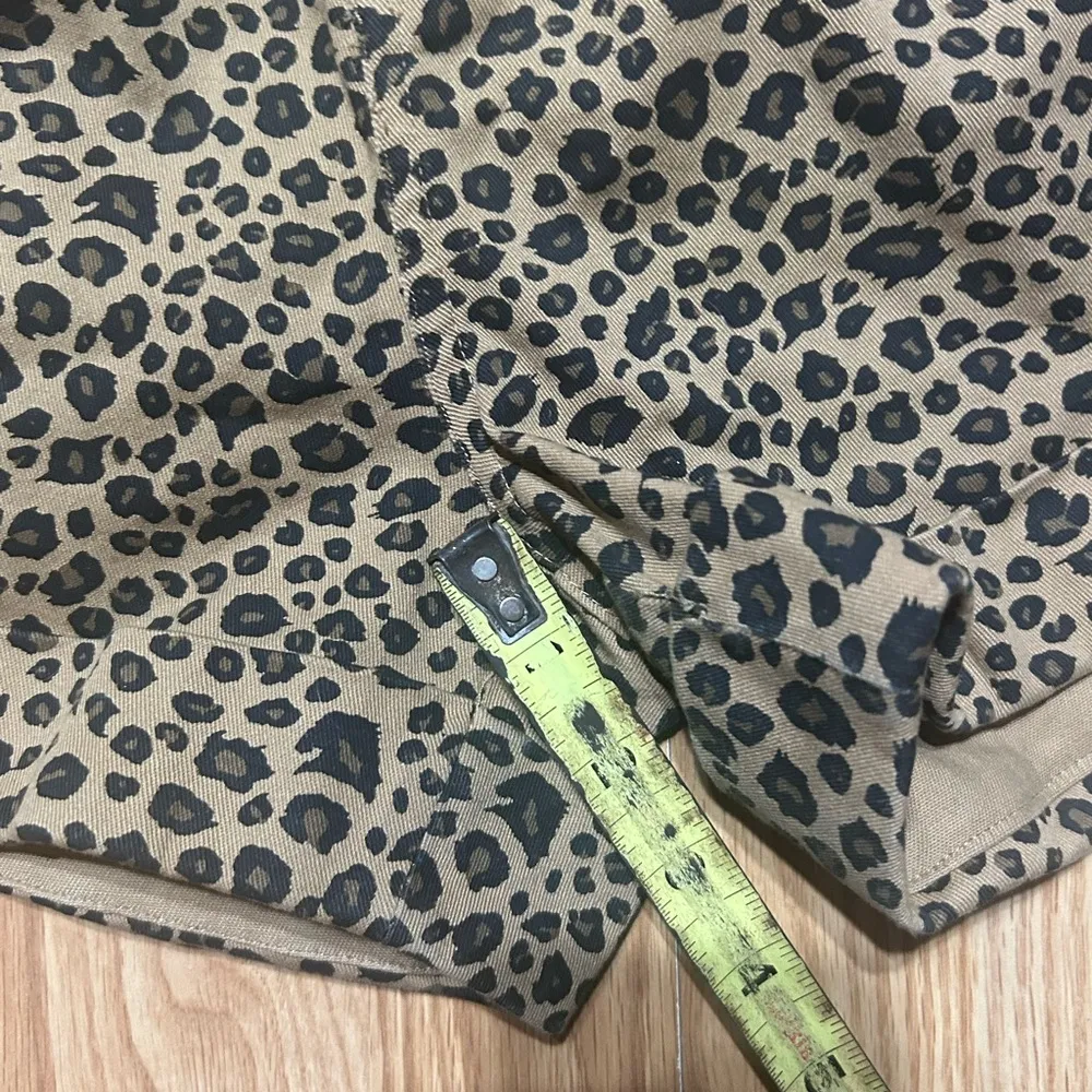 Ladies S Hudson grey high waisted cheetah print denim Tan - Image 7