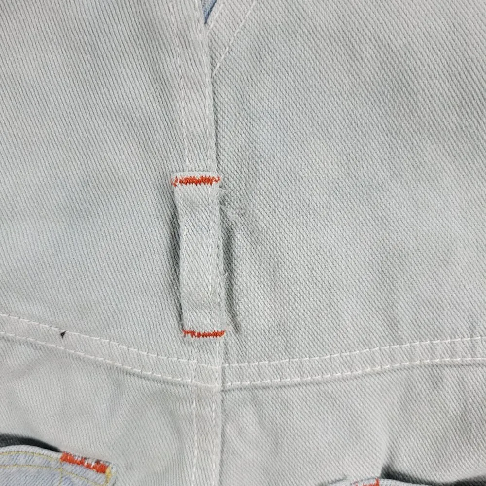 No Excuses Womens Overalls Cut Off Shorts S Blue Light Wash Denim - Image 8