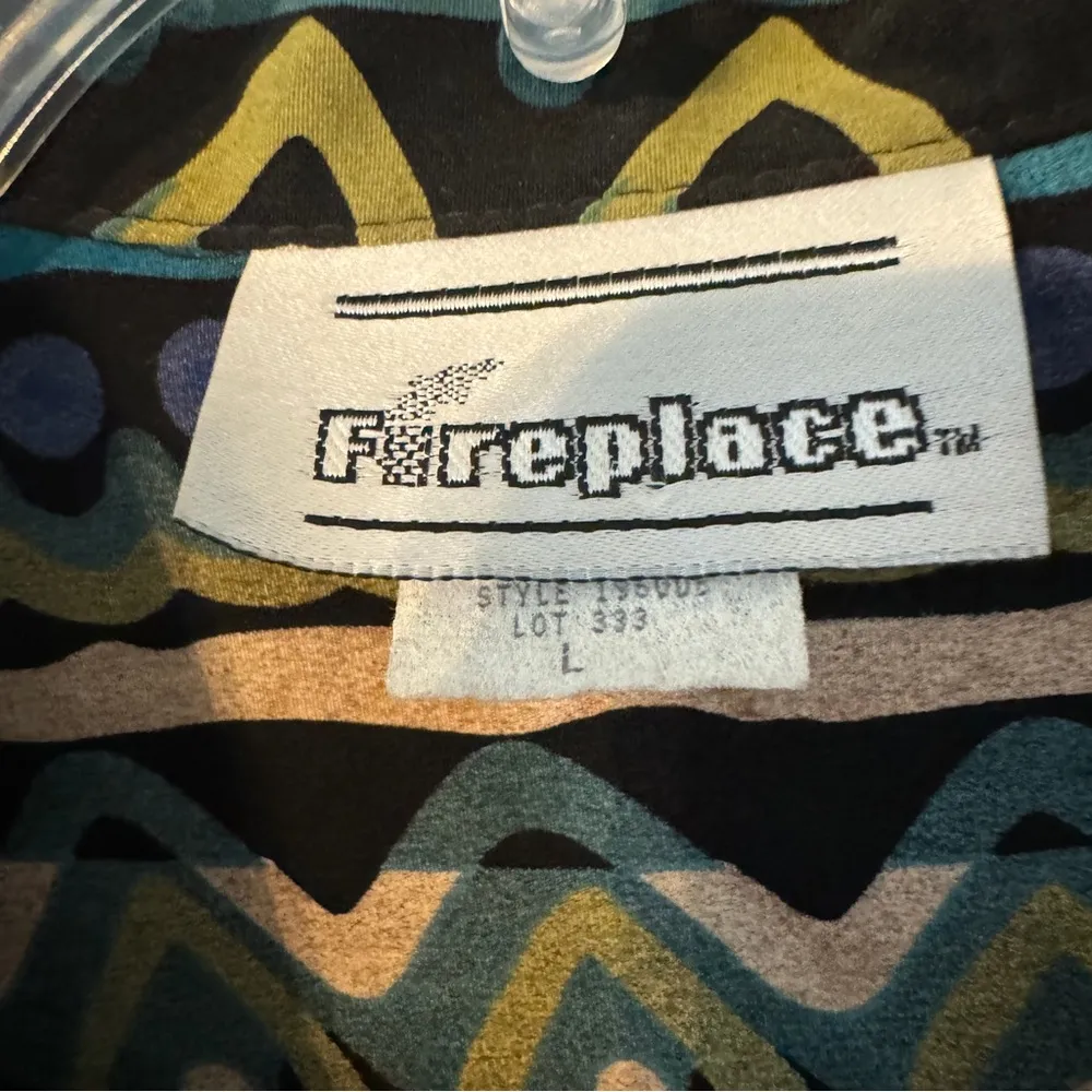 Vintage Fireplace Women’s Size Large L Blazer Lightweight Button Down Blue - Image 6