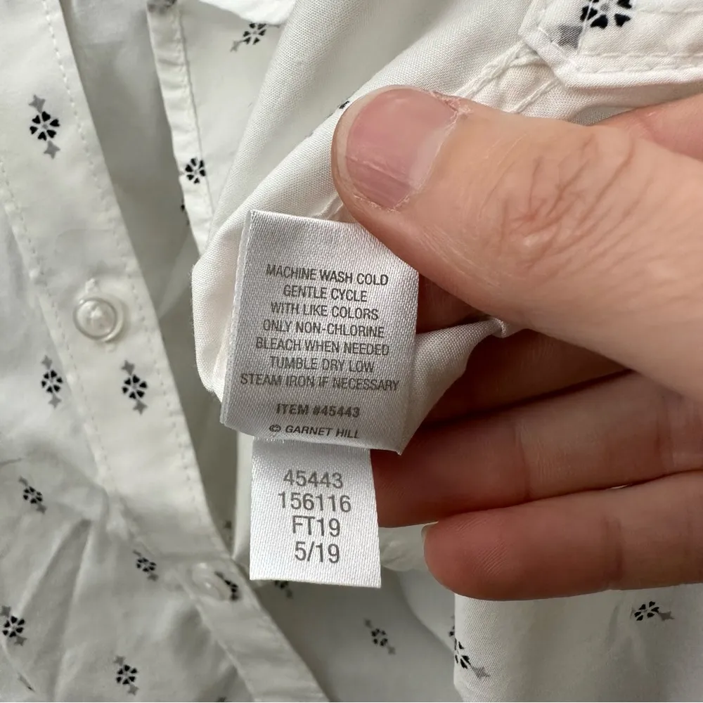 Garnet Hill Essential Organic Pima Cotton Long Sleeve Button Down Shirt Women 18 - Image 5