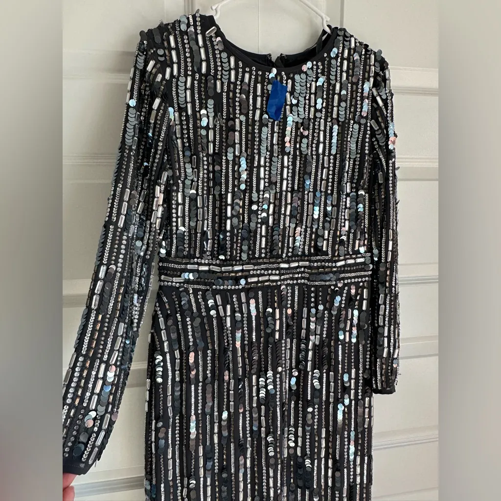 Mac Duggal 93590 - Embellished Long Sleeve High Neck Sequin Styled Dress- NWT - Image 5