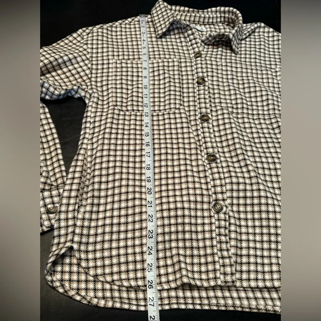 Hollister Oversized Plaid Button-Up Flannel Shacket w/ Front Pockets size M - Image 10