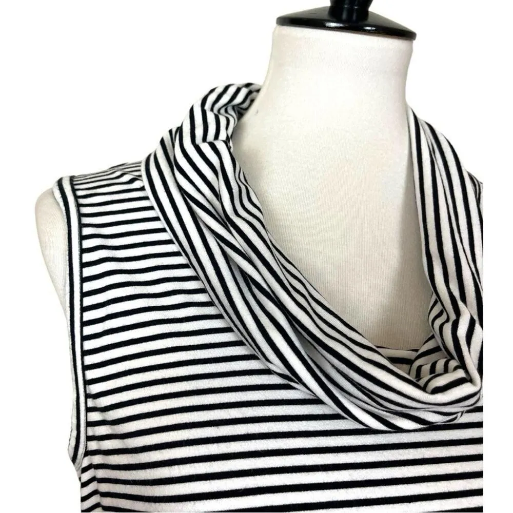 Chico’s Maxi Lydia Dress Zenergy Cowl Neck White Black Stripe Size 1 Women Small - Image 9
