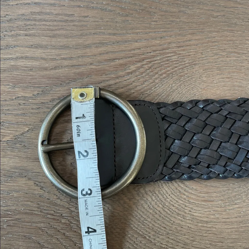 Banana Republic Wide Braided Brown Leather Belt Size Small - Image 6