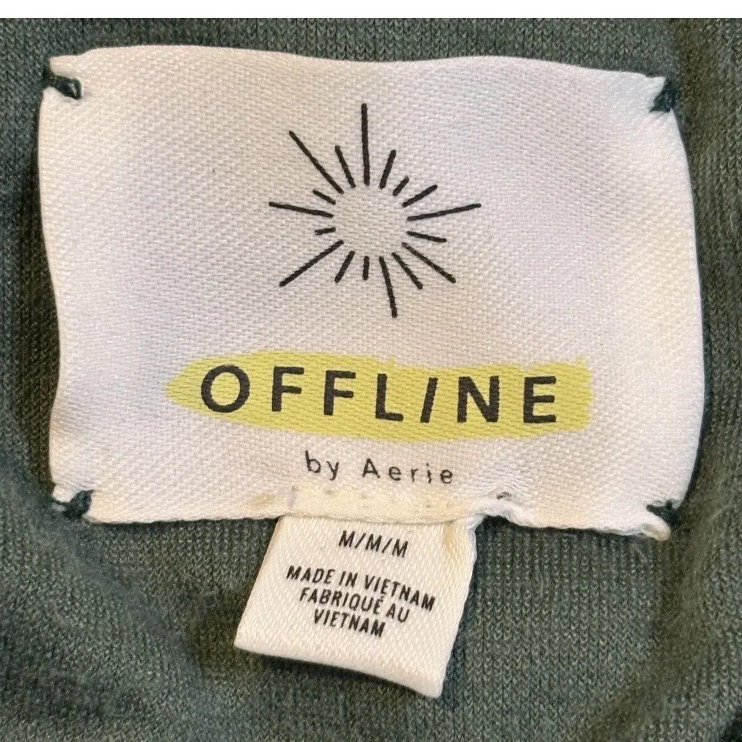 Offline by Aerie Green Velour Zip Up Hoodie Jacket Women‎ Size Medium - Image 8