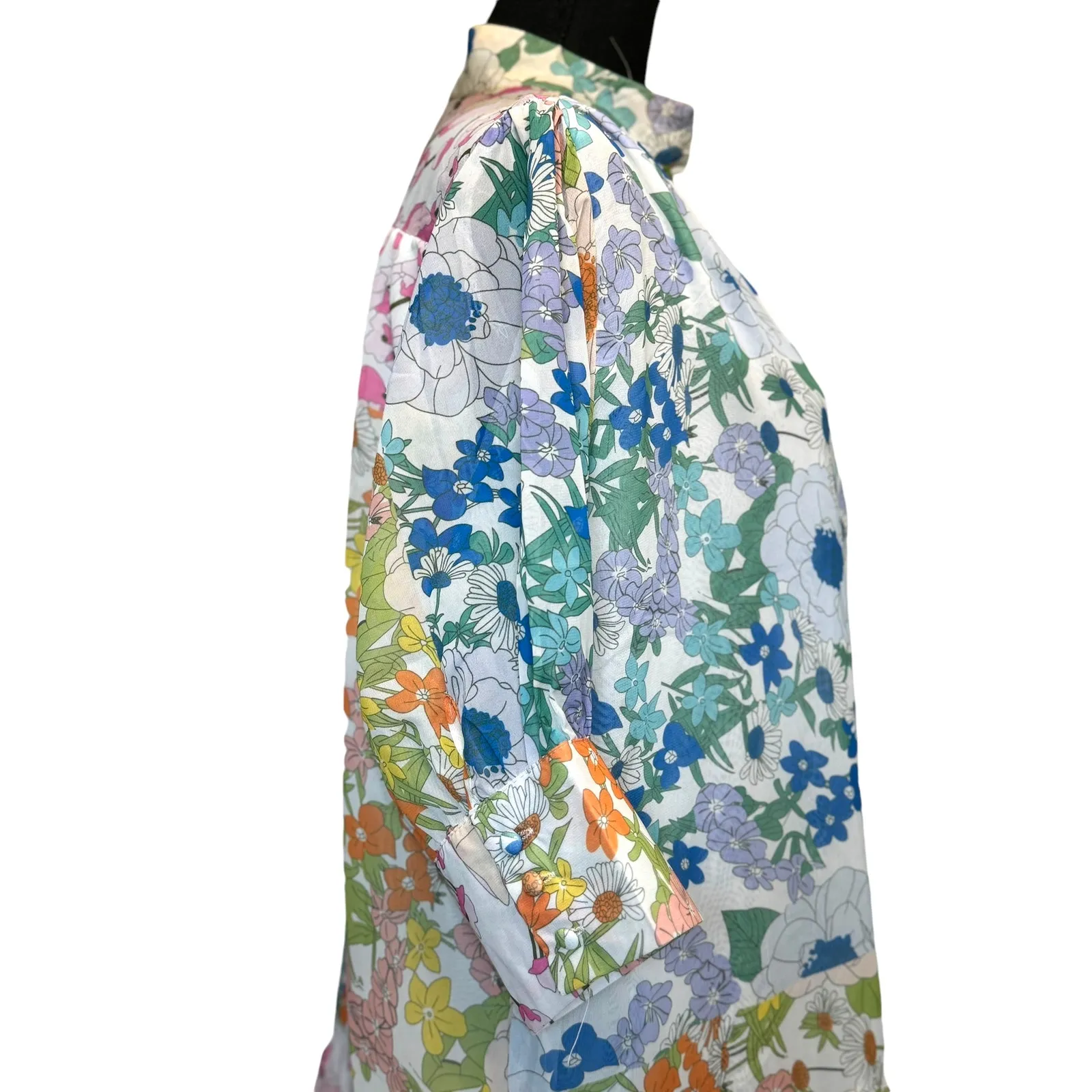 BOHO Floral Babydoll Dress Arthur Jane Claire Womens Large Retro Hippie 70s - Image 4