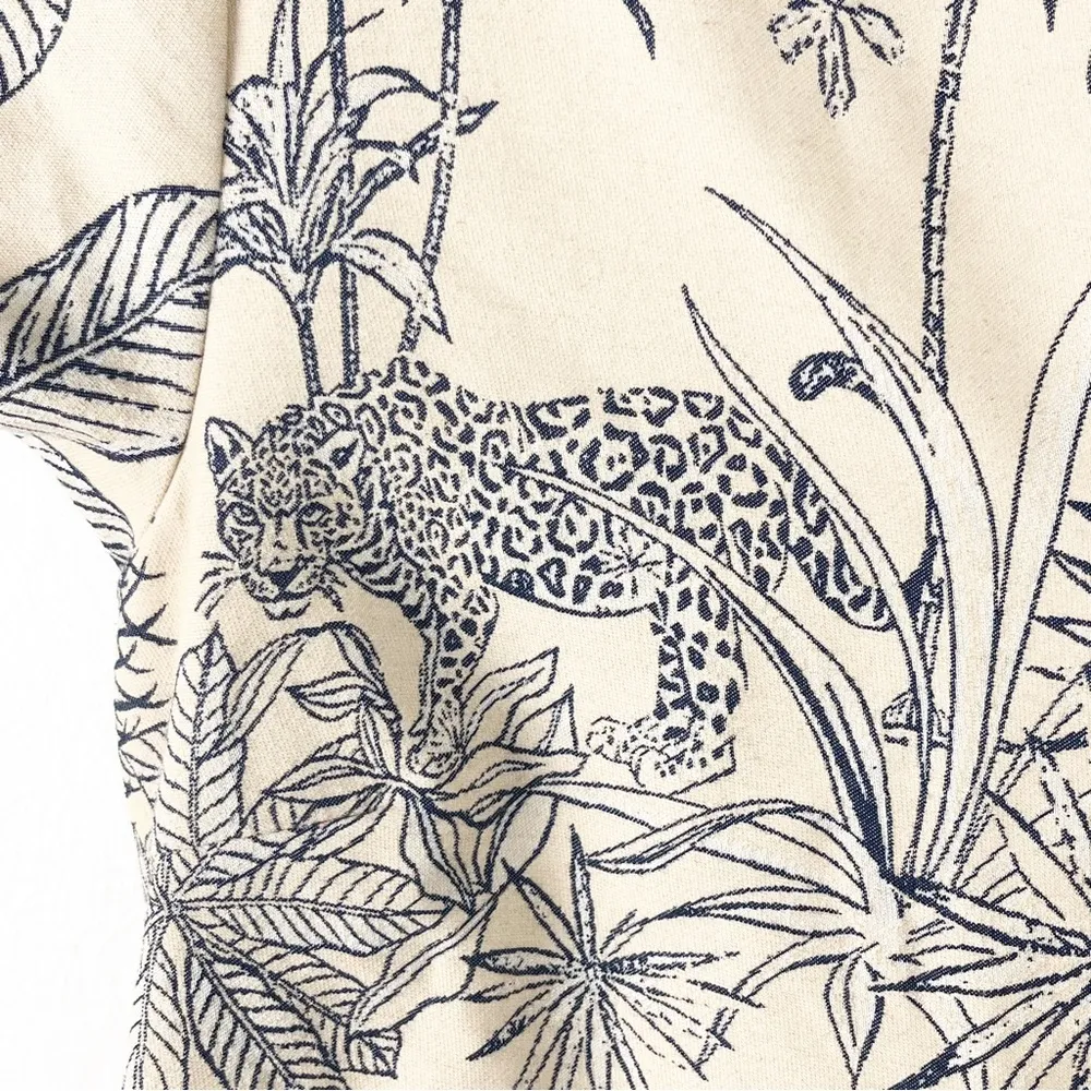 J. McLAUGHLIN Ariana Animal Tropical Print Lined Short Sleeves Dress, Size 6 - Image 7