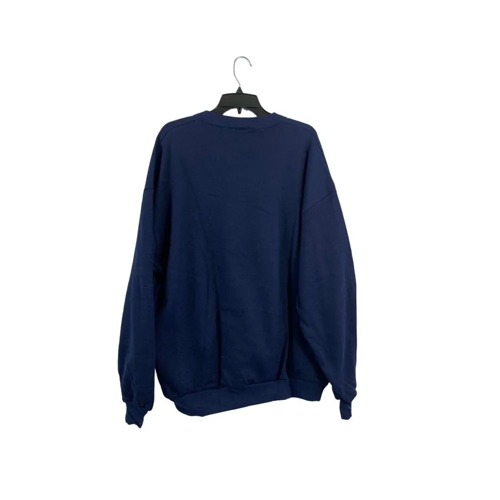 Jerzees Women's Navy Blue Granny Sweater - Image 2