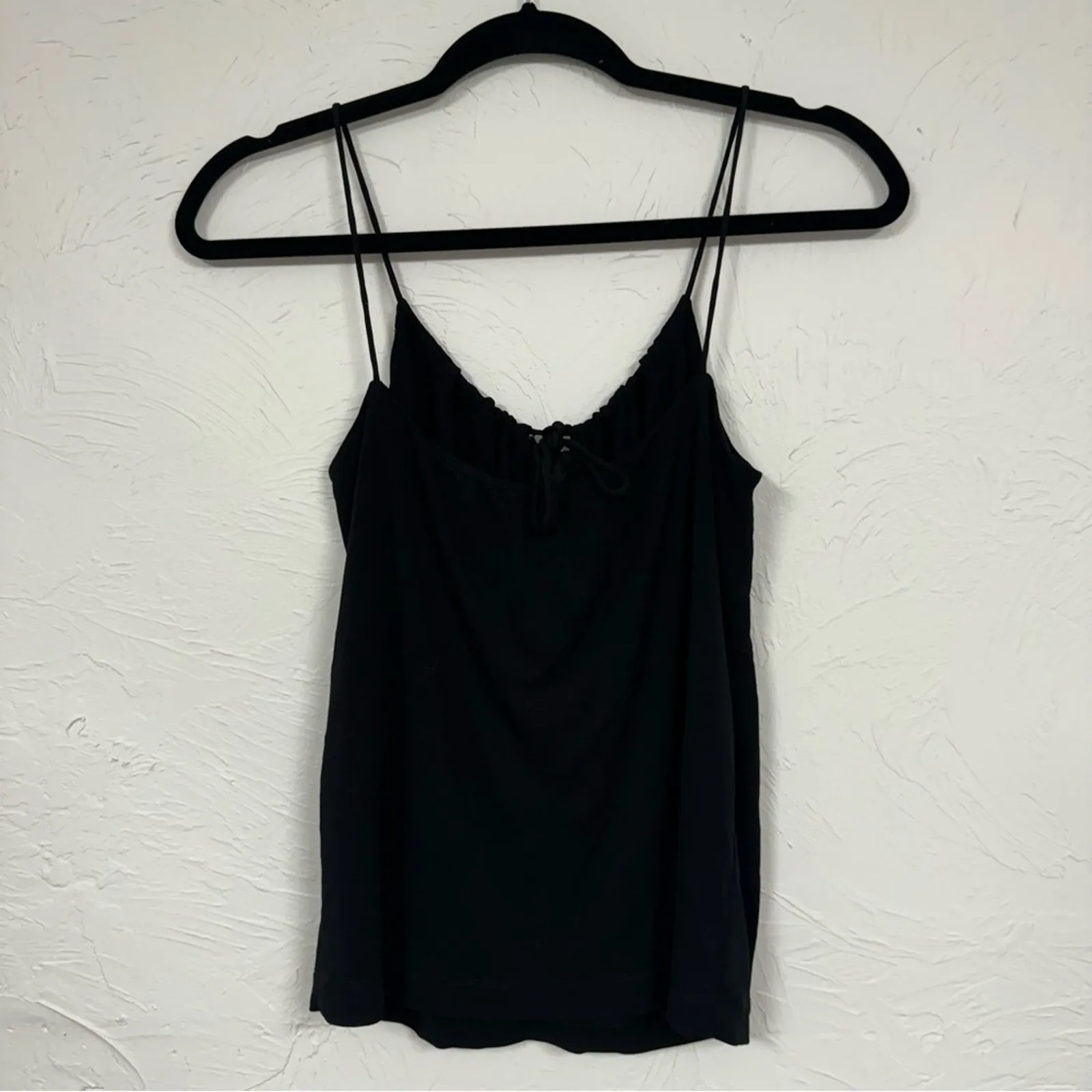 Lida Baday Black Ruffled Tank Top Womens M Y2K Vintage Summer Sleeveless Blouse Size M - Image 5