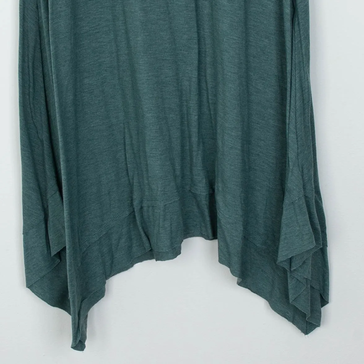 LOGO Lounge by Lori Goldstein Womens V Neck Asymmetric Midi Dress Size S Green - Image 3