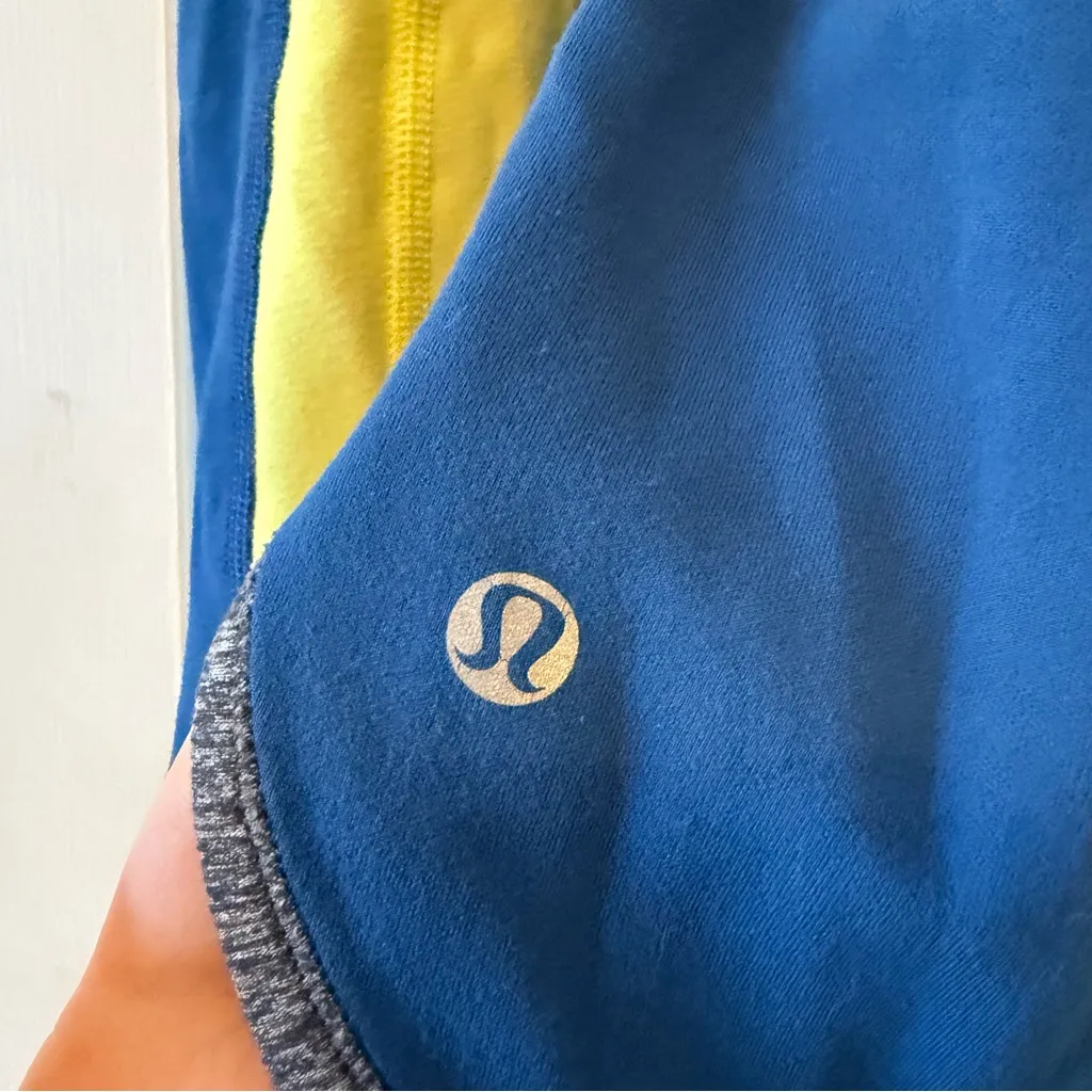 Lululemon Runder Under Reversible Long Sleeve Top in Blue, Grey, & Yellow - Image 5