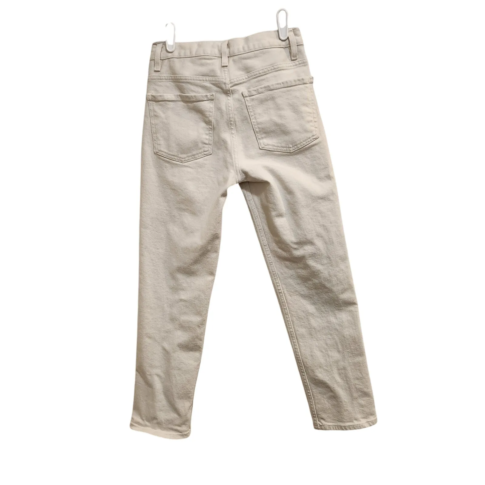 Theory White Denim Classic Casual Travel Mid Rise Ankle Skinny Jeans Size 25 - Image 2