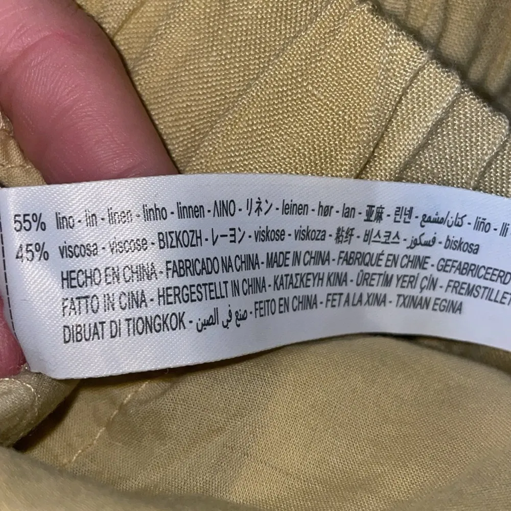 OYSHO Women’s Sz Small Linen Blend Shorts Pull On Light Yellow New NWT - Image 4