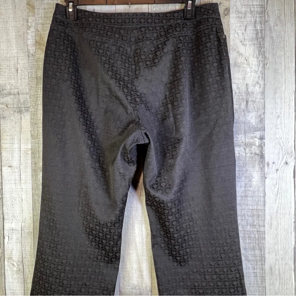 A Line Anne Klein Stretch Size 12 Brown Flare Leg Dress Slacks with Lion… - Image 8