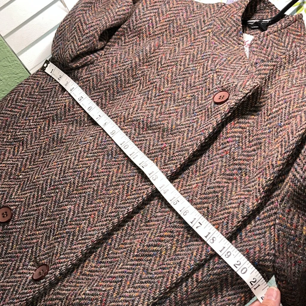 Vintage Herringbone Double Breasted Pea Coat Westbrook M. Liman Size XL - Image 5