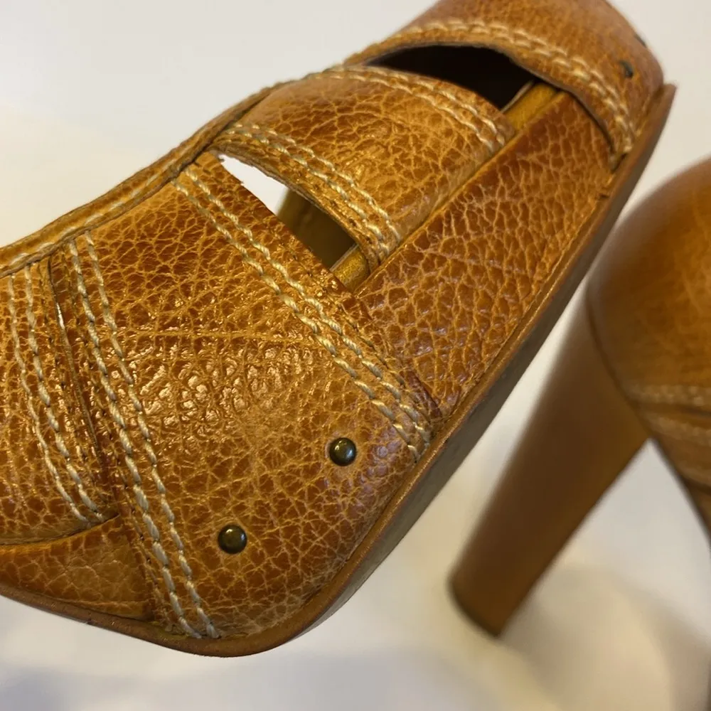 Miss Sixty Brown Leather Sasha Platform Heels - Image 5