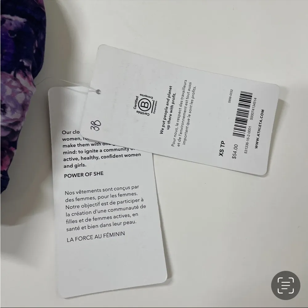 NEW Athleta Exhale Sports Bra A-C Dappled Bloom Multi Floral Size XS - Image 6