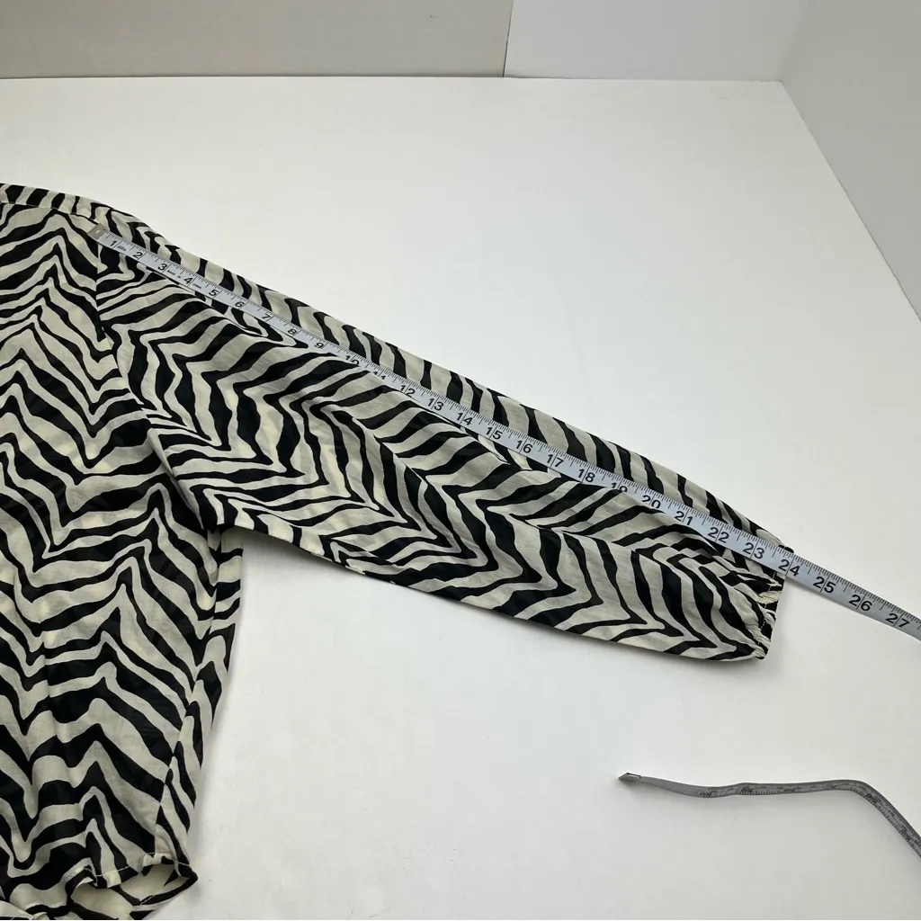 Faithfull‎ The Brand Long Sleeve Buttondown Black Cream Womens Size 6 Medium - Image 8