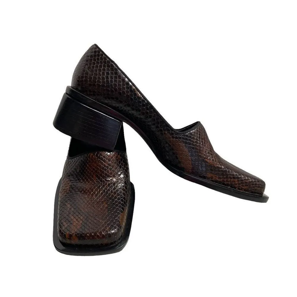 ENZO ANGIOLINI  Barrie Women’s Leather‎ Snakeskin Like Shoes Size 7M - Image 2