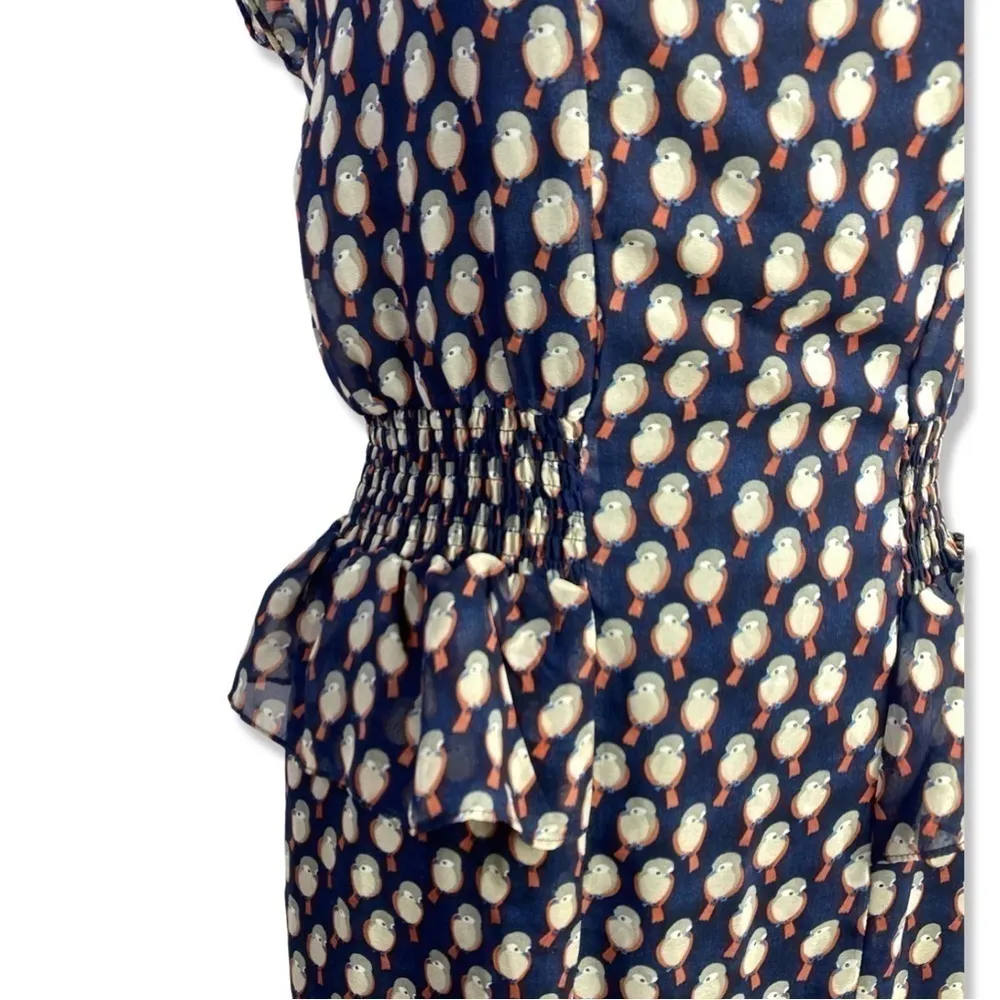 ⭐️YUMI Retro Styling Bird Print Cinched Waist Above Knee Dress - Image 6