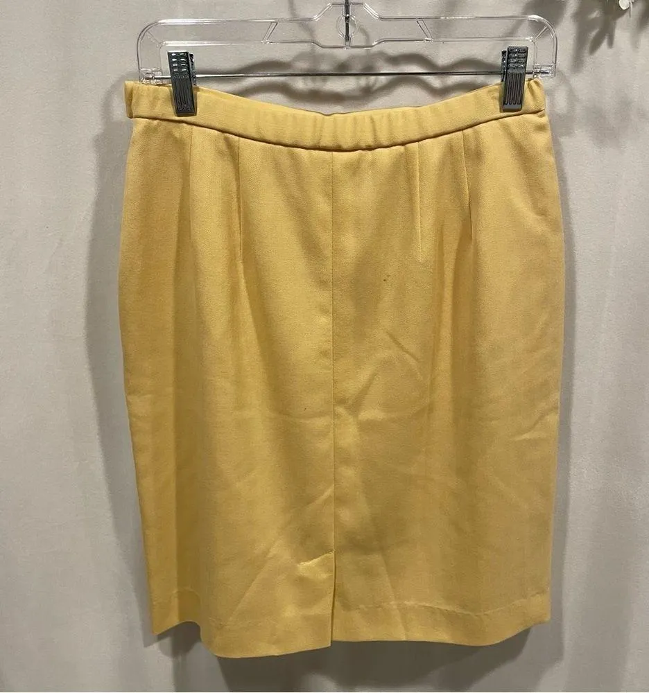 Vintage buttercup Pendleton pencil skirt adorable elastic back wool - Image 4