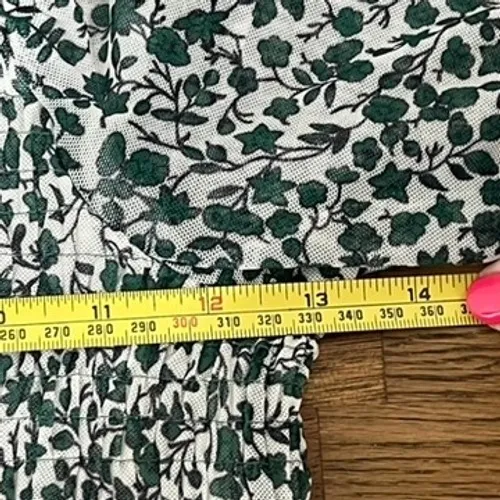 Baum Und Pferogarten Womens Dress‎ XS Floral Green White Boho Puff Sleeve Midi - Image 5