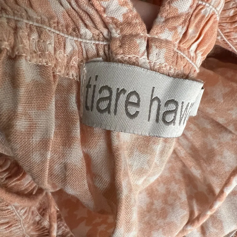 Tiare Hawaii Dress Pink Star Print Lace Up Ruffled Maxi Vacation Summer One Size - Image 9