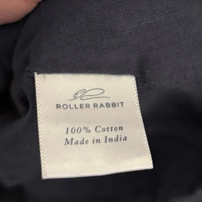 Roberta Roller Rabbit 100% Navy Blue Embroidered Tunic Blouse Mini Dress Size XS - Image 3