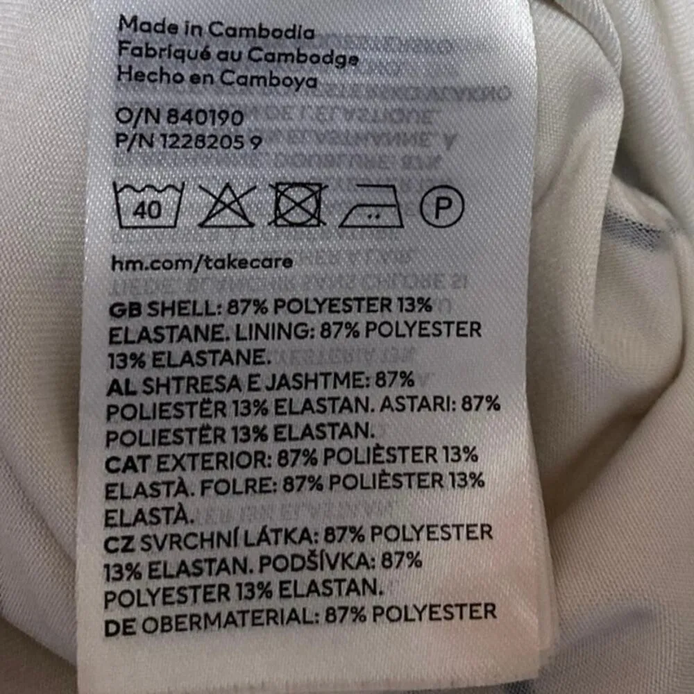 H&M White Black Sleeveless Striped Square Cami Camisole Tank Bodysuit Top Size S - Image 4