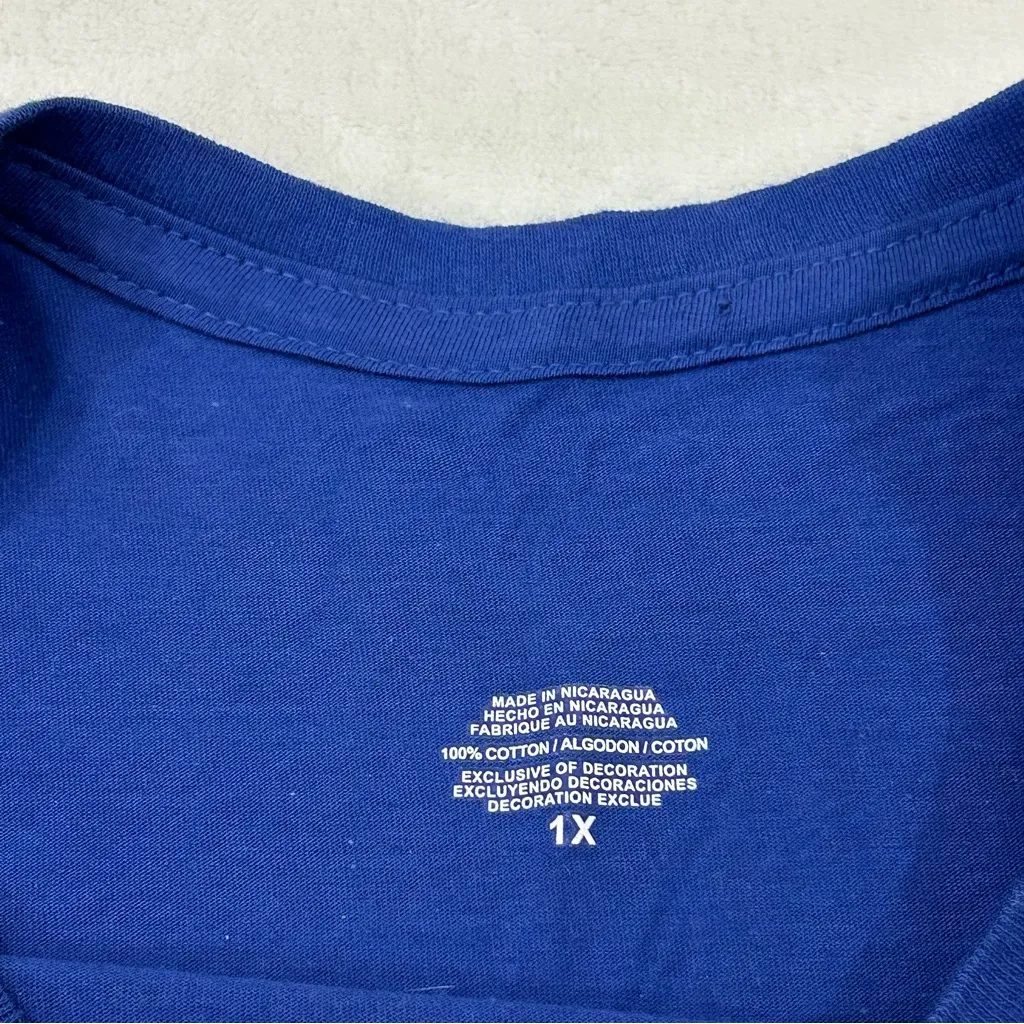 New York Mets MLB Baseball Blue Graphic Logo Short Sleeve Tee Shirt Women’s 1X - Image 3