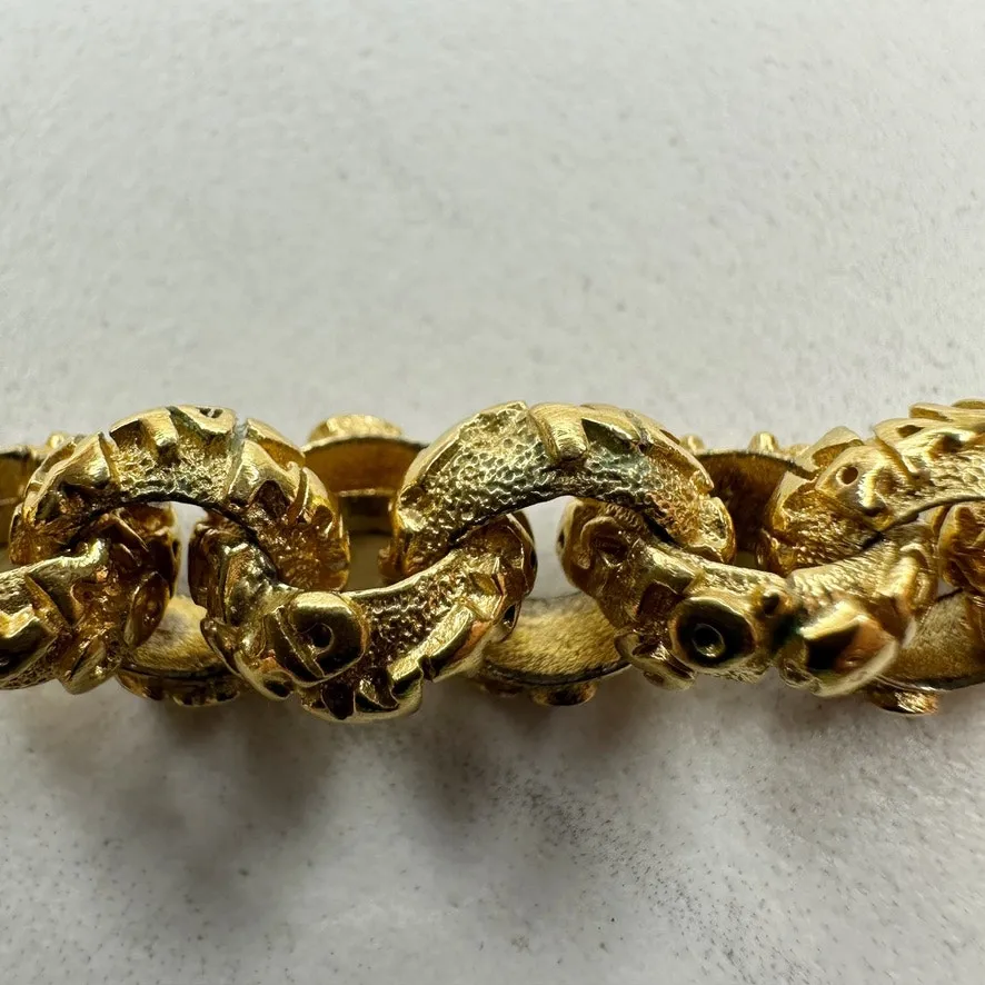 St. John Gold Chain Necklace 46" Palm Beach New York Text Links Statement ✨ - Image 4