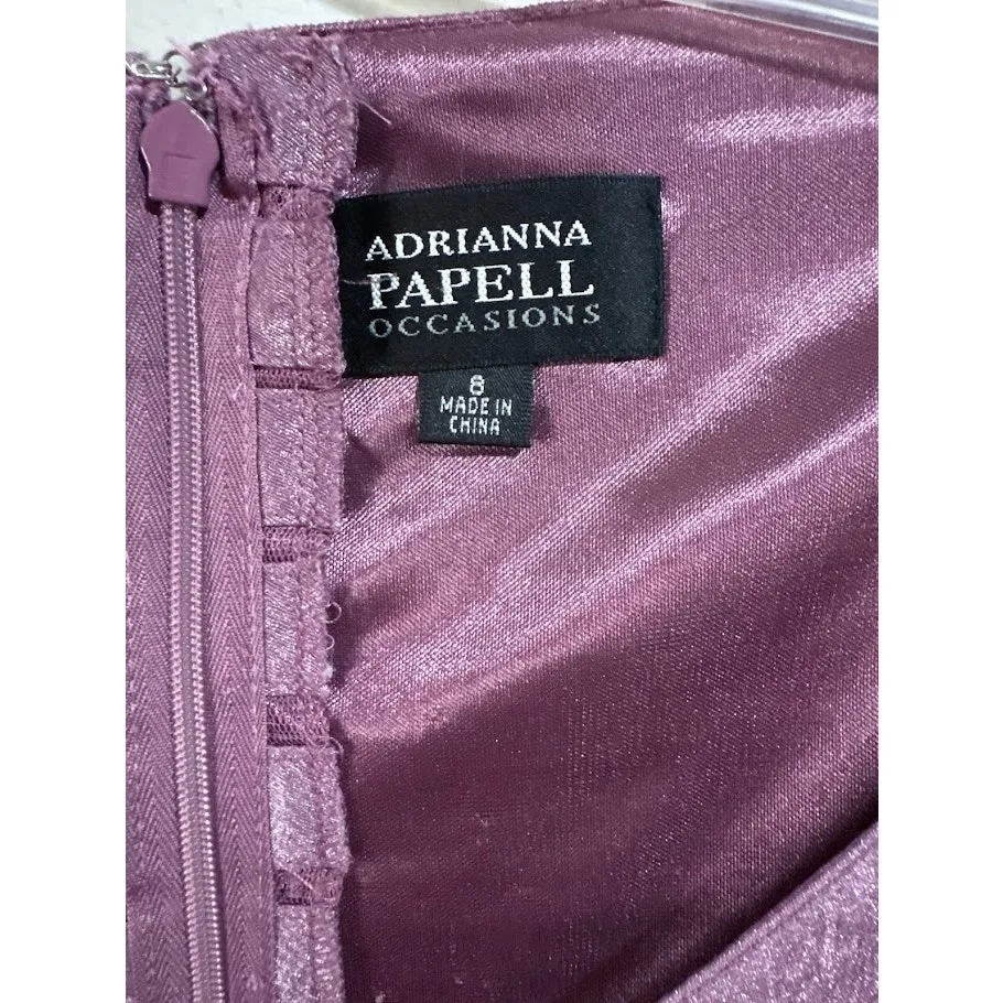 Adrianna Papell Cap Sleeve Beaded w/ Tiered Ruffle Skirt Cocktail Dress Size 8 - Image 6