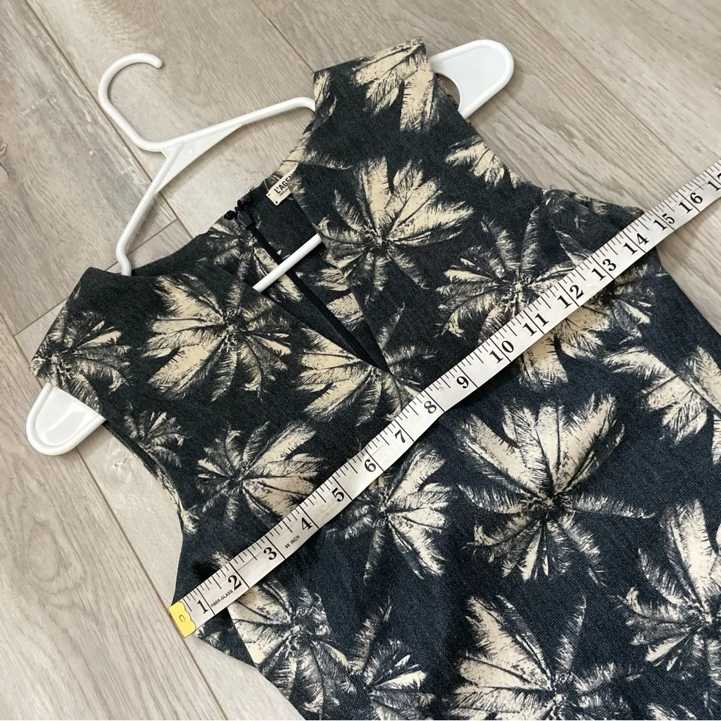 L'Agence Shift Dress palm tree sleeveless mini womens Gray size 4 tropical chic - Image 3