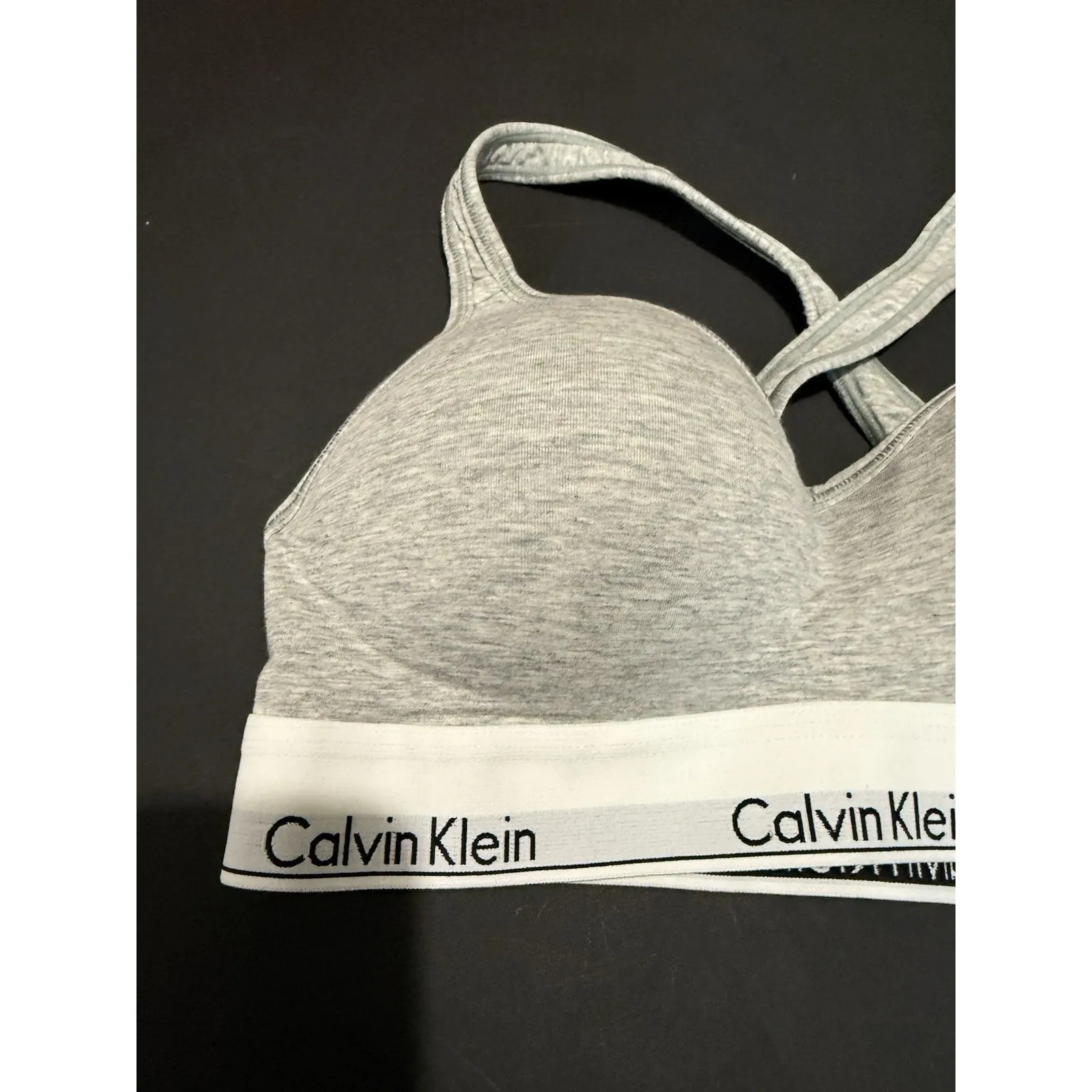 CALVIN KLEIN 1654 MODERN COTTON LIFT UP BRALETTE  Size L GRAY REG$46 - Image 2