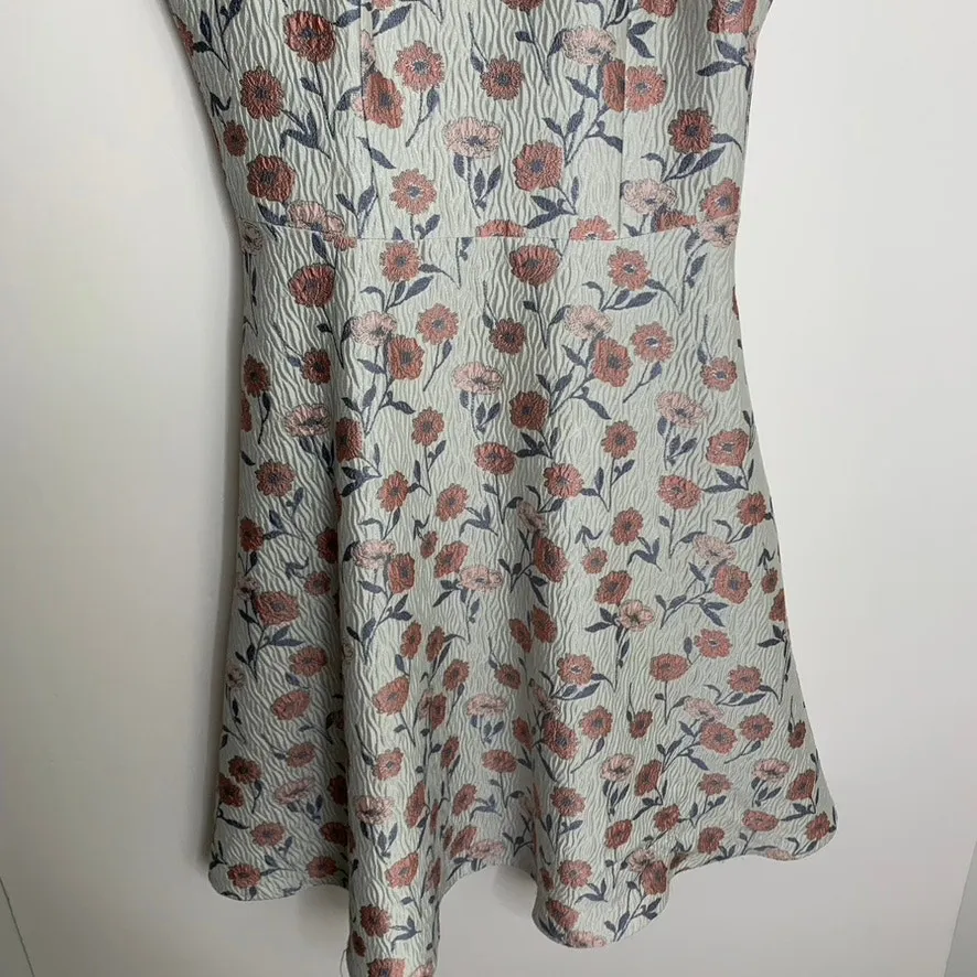 Gal Meets Glam Lola Midi Dress Floral Blue Pink Womens Size 6 - Image 10