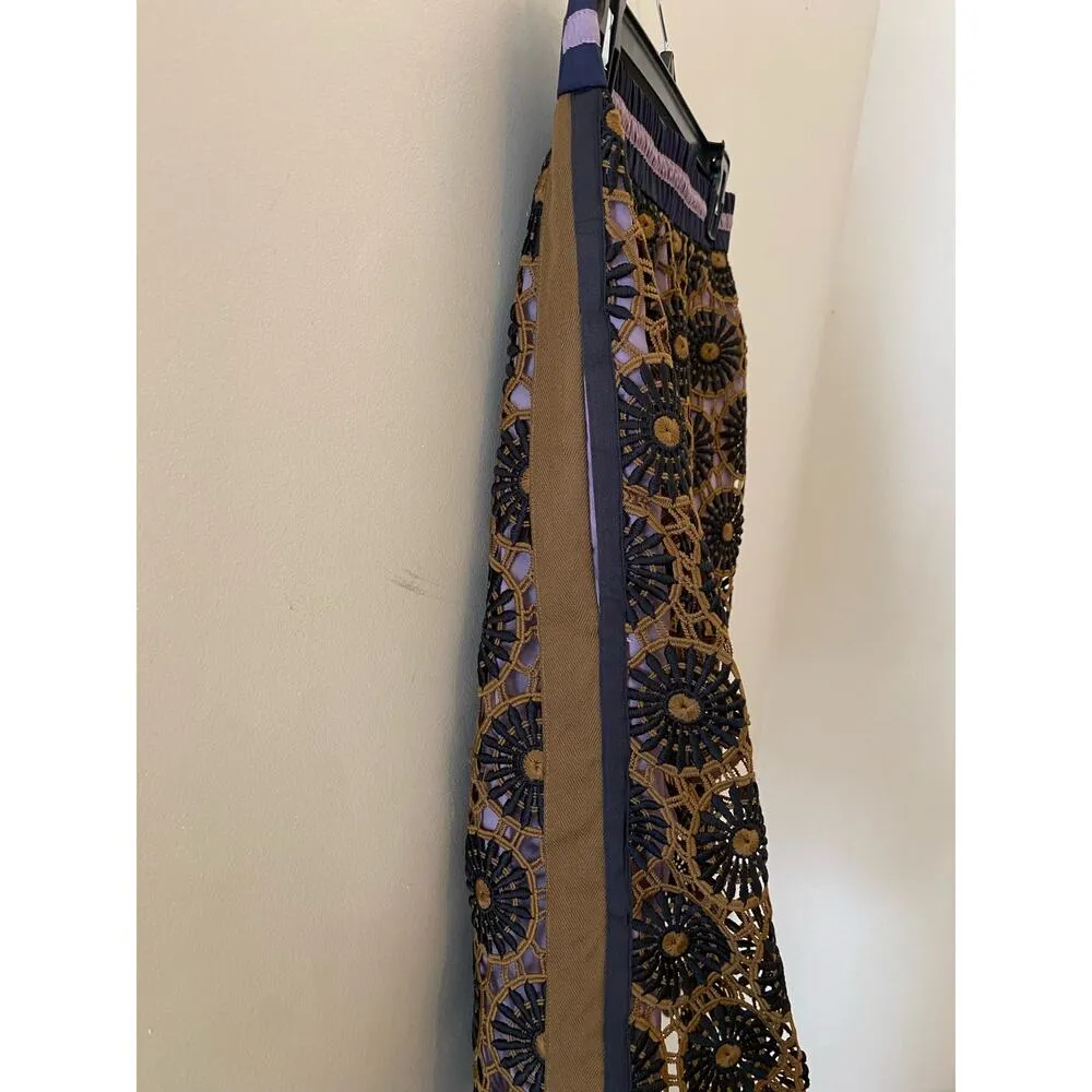 Current Air Loire Lace Pencil Skirt Crochet Olive Green Navy Purple Lavender S - Image 8