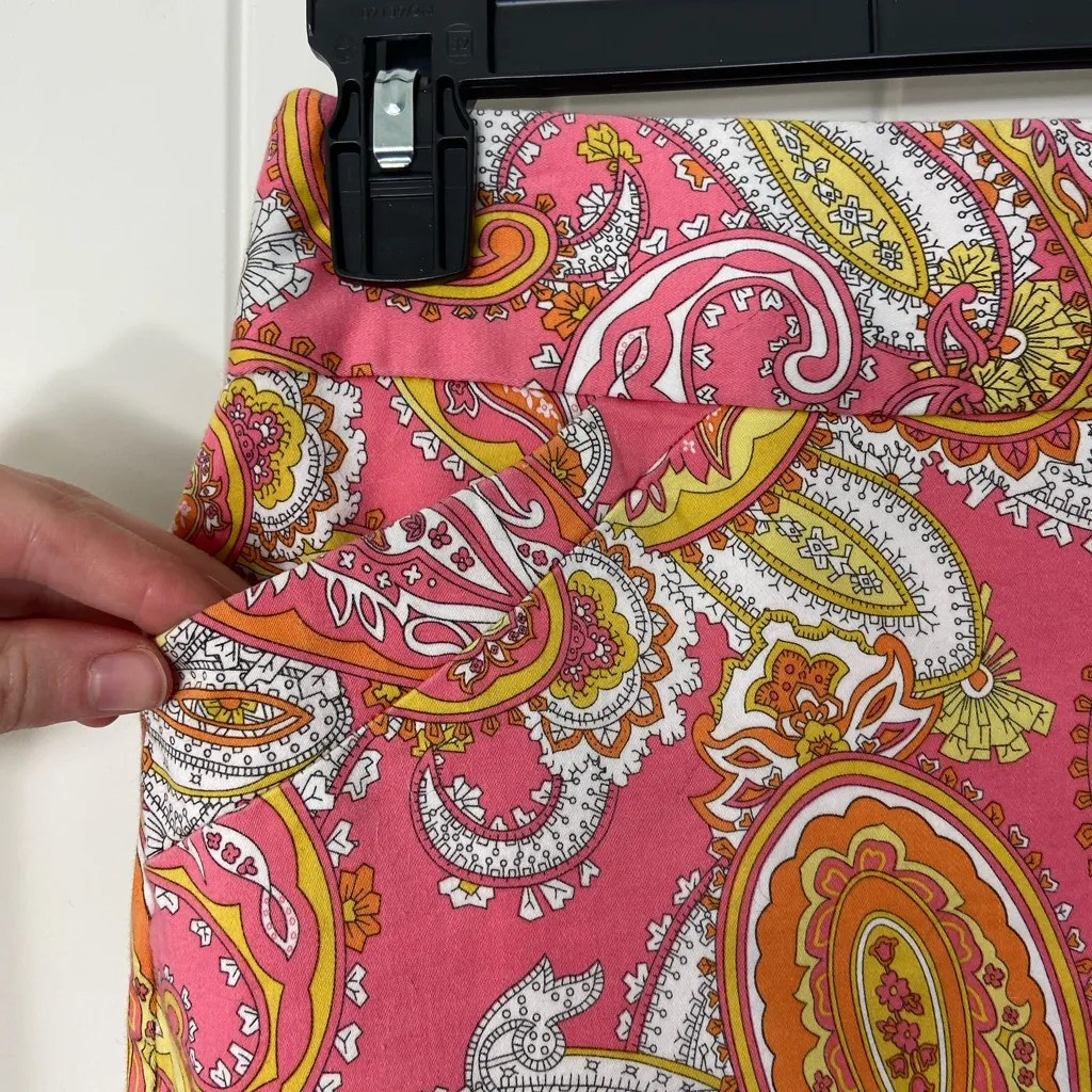NWOT Charter Club‎ women’s pink orange white paisley lined stretch mini skirt 6P - Image 2