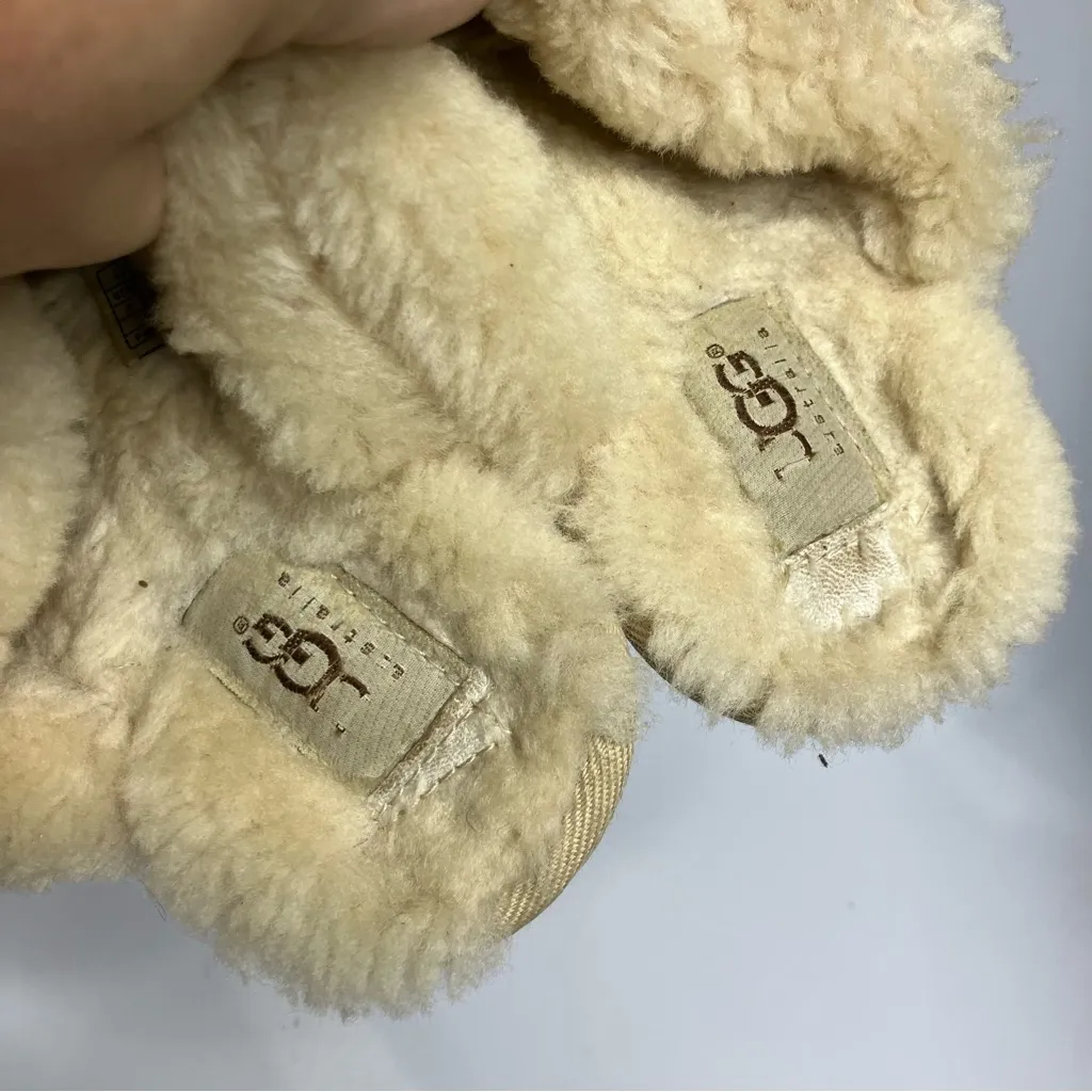 UGG Scuffette ll women’s tan cream slippers fur lined women’s size‎ 8 winter - Image 5