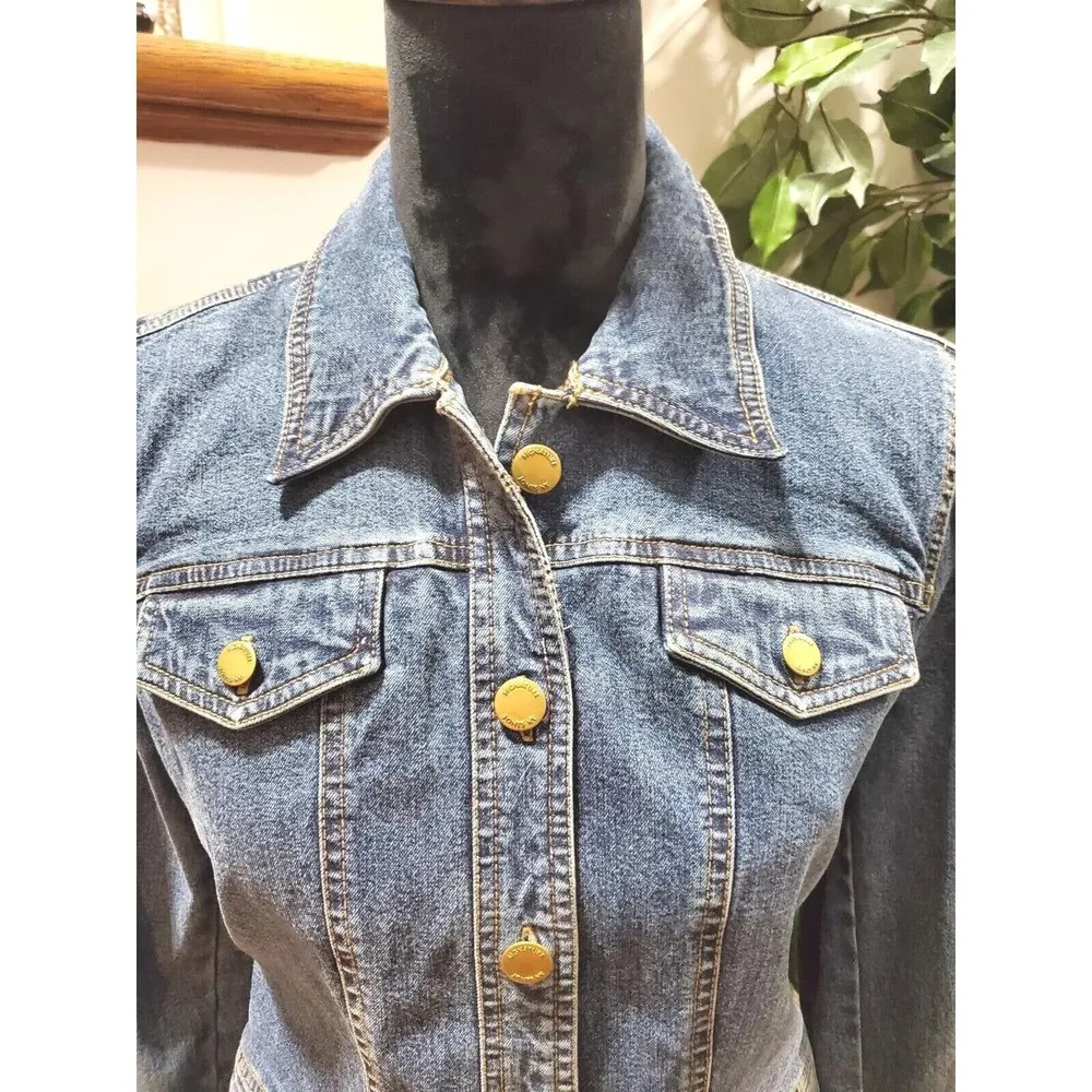 Jones NewYork Women's Denim Blue Long Sleeve Buttons Front Casual Jeans Jacket S - Image 3