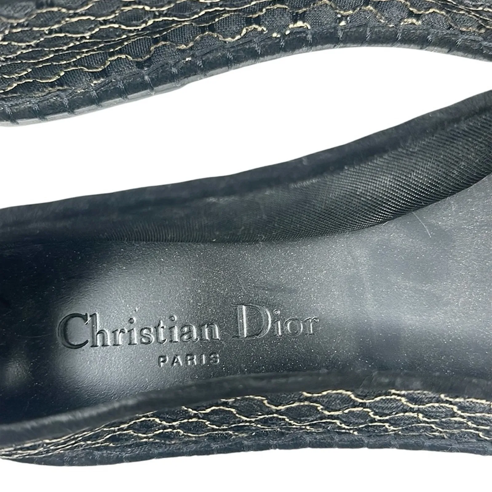 Dior Nicely-D Resille Ankle Wrap Ballet Flats Shoes Black Size 38.5 - Image 9
