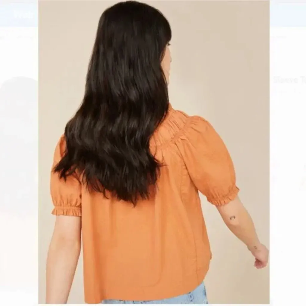 Bundle of 2 Free Assembly Orange & Yellow Gingham Puff Sleeve Tops Size XL - Image 11