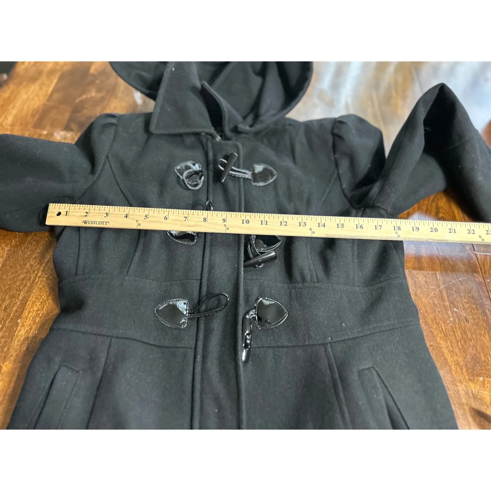 Guess Black Hooded‎ Toggle Coat Women Casual Winter Warm Jacket - Image 8