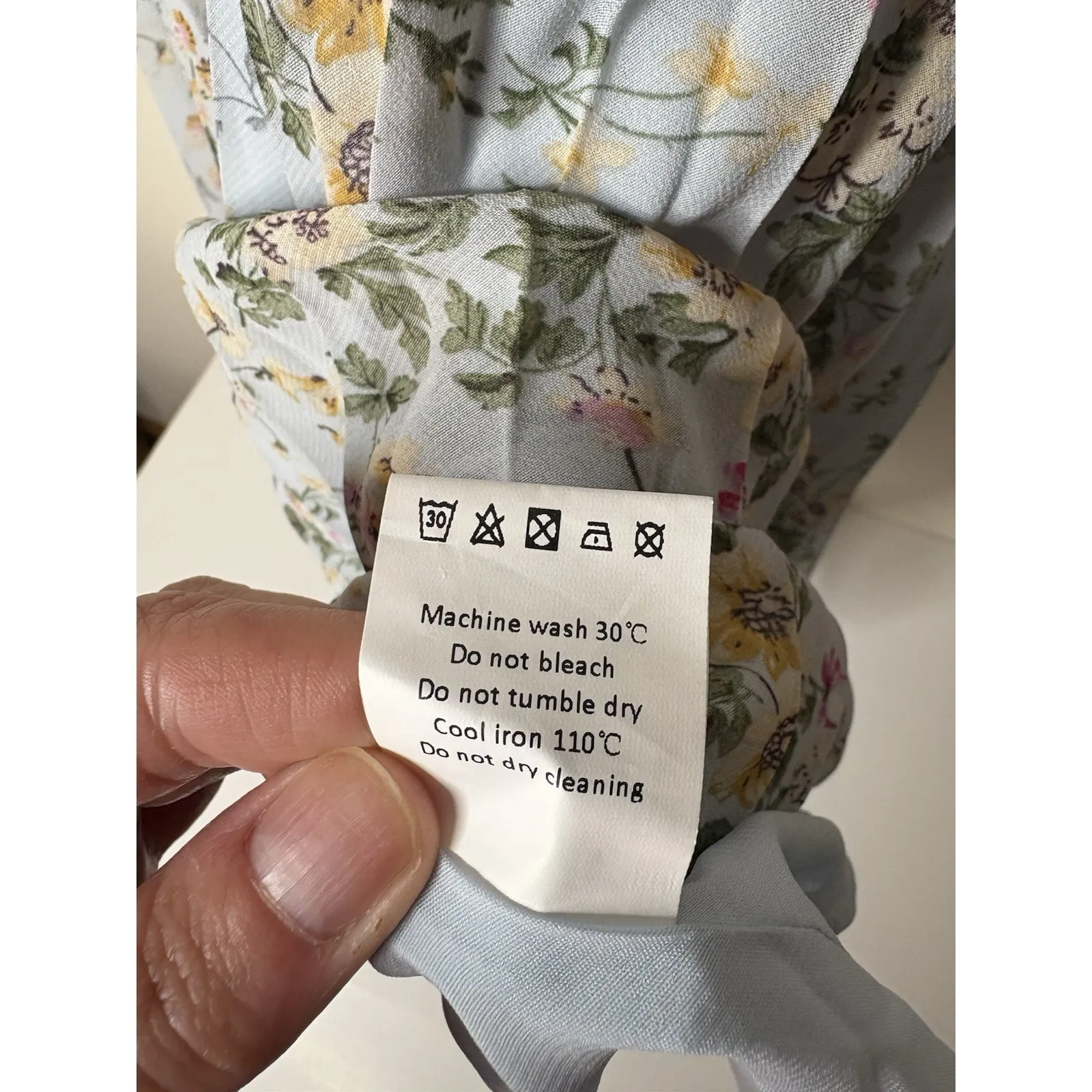 Allegra K Womens Sz M A-Line Dress Floral Split Neck Sleeveless Blue Fairy - Image 8