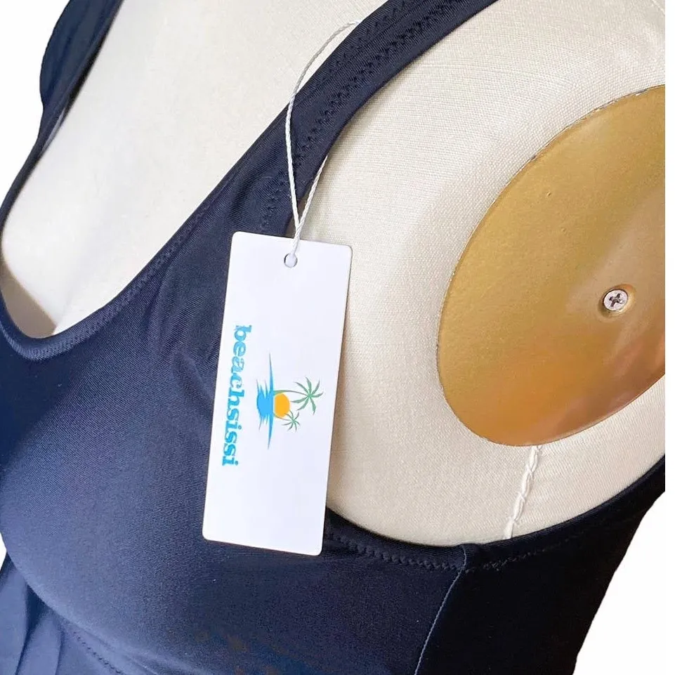 NWT ~ BEACHSISSI Black Floral Tankini Bikini Swimsuit ~ Womens Size MEDIUM - Image 4