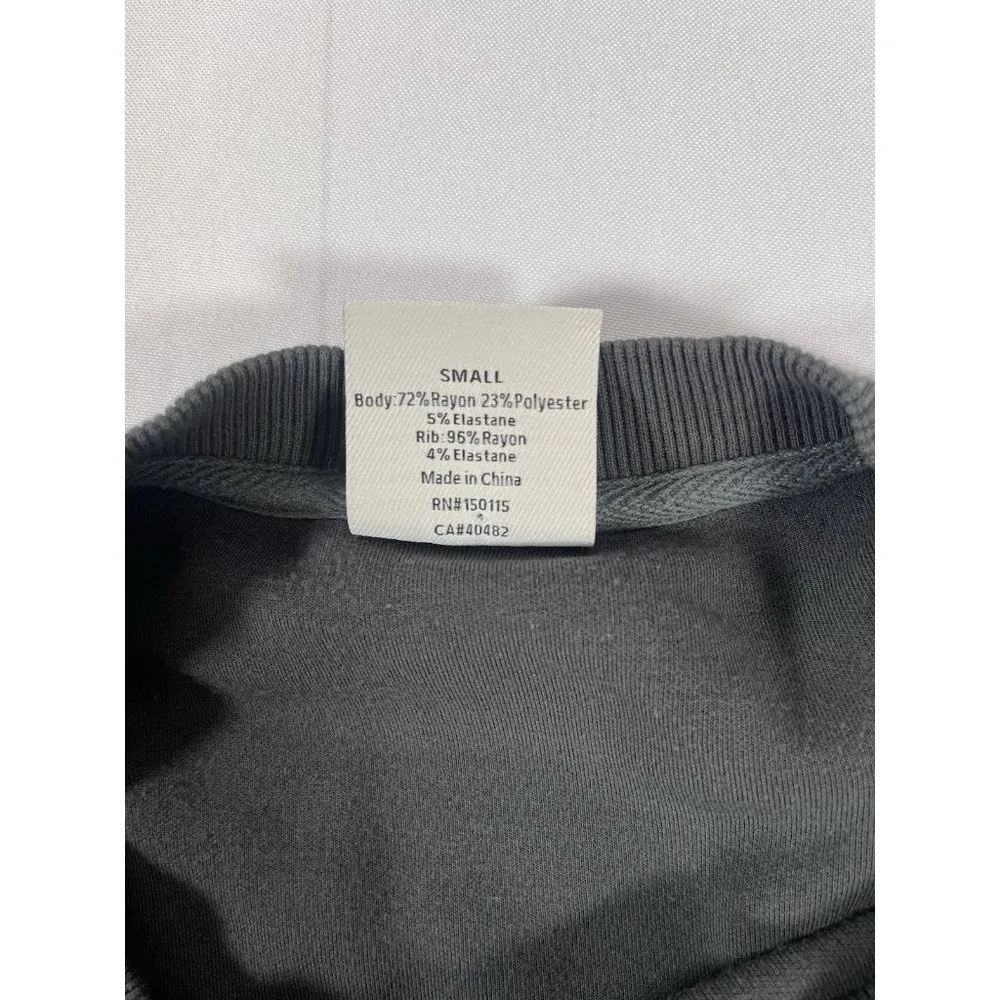 Varley Oversized Sweatshirt Side Zipper Pullover Dark Gray Women’s Size Small - Image 5