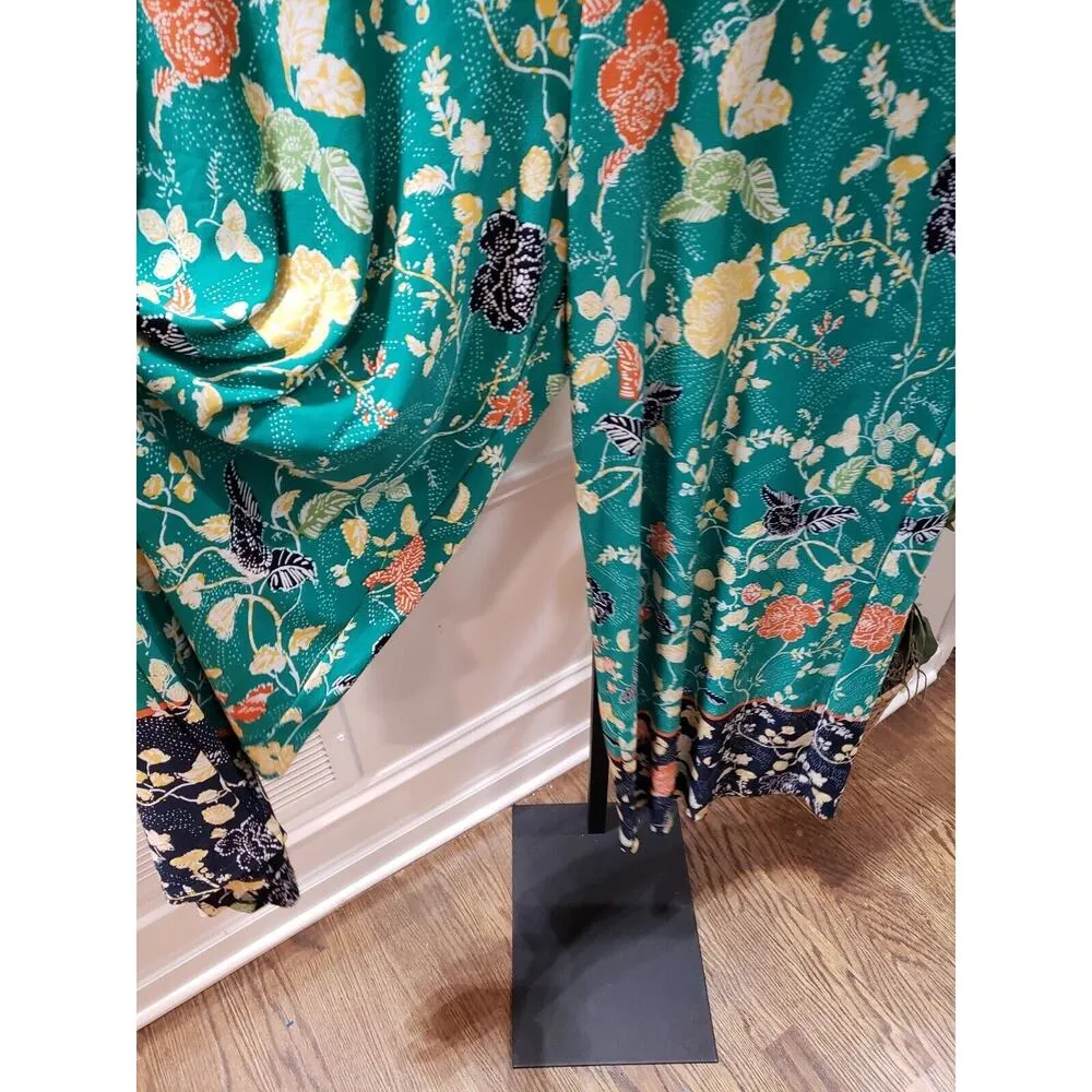 Est. 1946 Calypso Green Floral Polyester Boho Hippie Chic Harem Pants 22/24W - Image 4