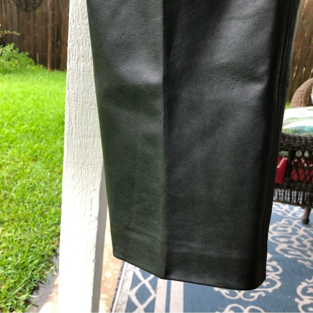 SANZZINI Vintage Black Real Leather Pants 6 Size 10 - Image 3