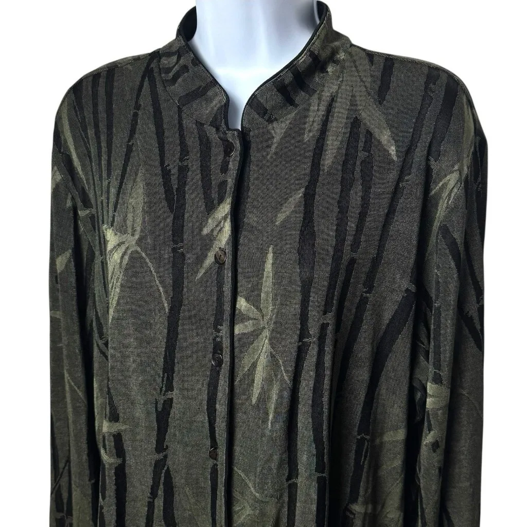 Chico's Travelers Bamboo Printed Asian Inspired Cardigan Travel Comfort XL - Image 3